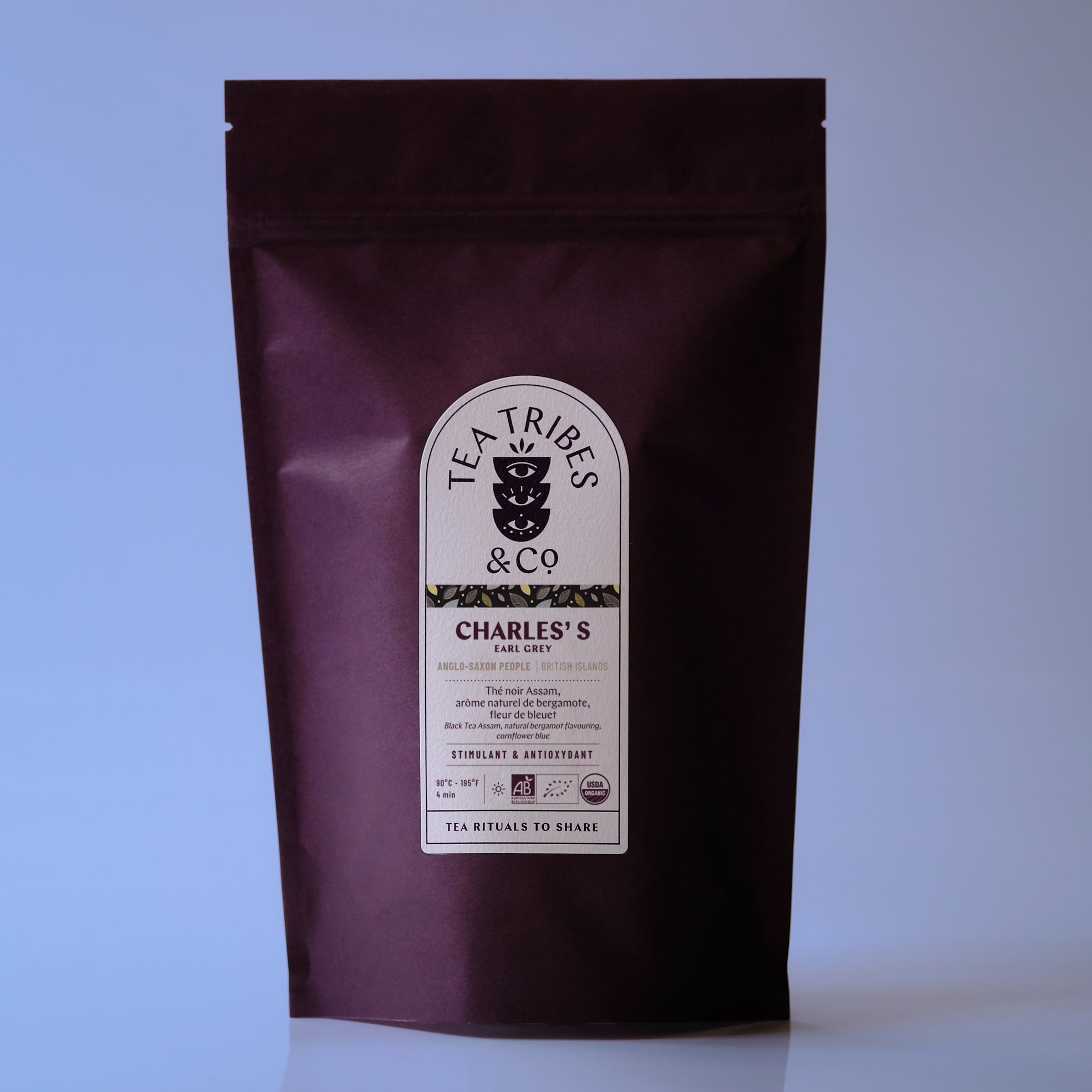 Chuck Tea CHARLES' S EARL GREY: ORGANIC black tea, bergamot, ORGANIC cornflower ...